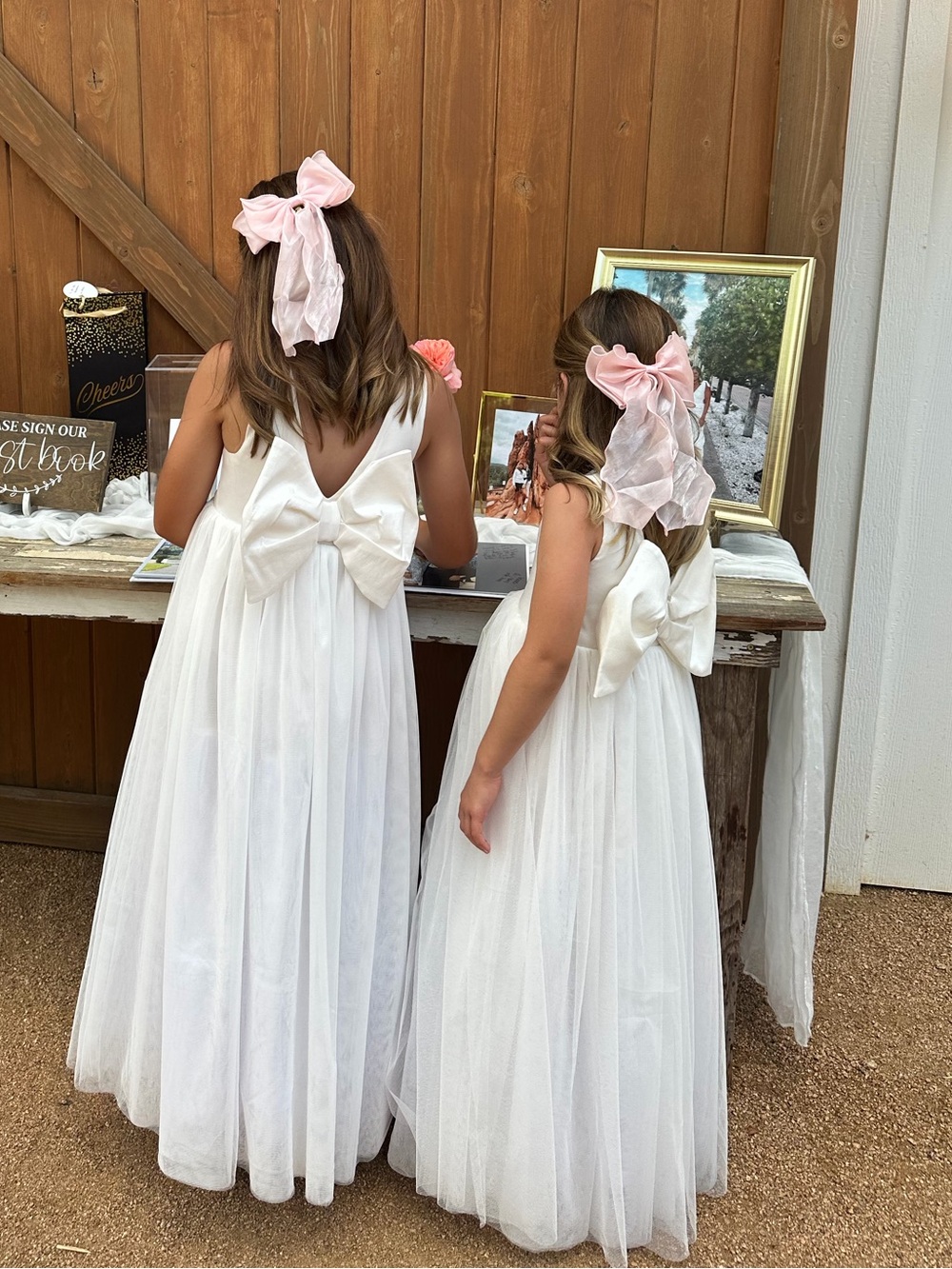 Show Me Your MuMu Girls' White Satin & Tulle Flower Girl Dress